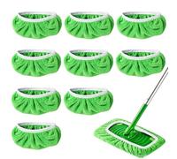 SRLWMYI Lot de 10 Chiffons de Sol lavables compatibles avec Swiffer - en Microfibre - pour Nettoyage Humide et Sec - Réutilisables - pour sols durs stratifiés et Carreaux