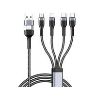 SRLWMYI Minlu Câble de Charge 4 en 2, Cable Multi Embout avec Transfert de Données [1,2M] Câble Multi USB Universel en Nylon, Câble de Charge Rapide USB avec Micro/Type C pour iPhone,Android