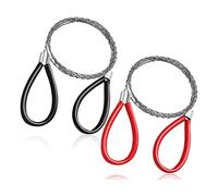 SRMAN Lot de 2 scies à câble en acier inoxydable pour tuyau en PVC - Outil de coupe - Rouge + noir - Ferme et solide