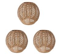 SRMAN Lot de 3 abat-jours en rotin tressé fait à la main - Style rétro