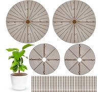 Srmayyi Lot de 4 grilles de Pot de Fleurs, 52,8 cm, 30,8 cm, couvercles de Protection pour Pot de Fleurs découpables, Cache-Pot de Fleurs pour Chat et bébé, avec piquets pour intérieur et extérieur