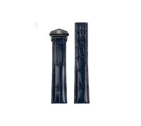 Srndsydak Bracelet de montre à boucle pliante en cuir, Compatible avec Tag Heuer Carrera Crocodile 19mm 20mm 22mm(Blue-black,22mm)