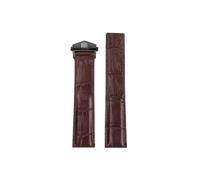 Srndsydak Bracelet de montre à boucle pliante en cuir, Compatible avec Tag Heuer Carrera Crocodile 19mm 20mm 22mm(Brown-black,19mm)
