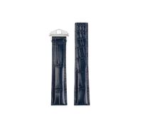 Srndsydak Bracelet de montre à boucle pliante en cuir, Compatible avec Tag Heuer Carrera Crocodile 19mm 20mm 22mm(Blue-Silver,22mm)
