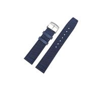 Srndsydak Bracelet de montre Compatible avec Longines Pioneer Sports Series L3.810/L3.820, toile 20mm 21mm 22mm, fond en cuir(Blue-pin buckle,20mm)