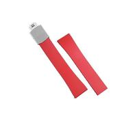 Srndsydak Bracelet de montre en caoutchouc fluoré 18mm 19mm 20mm 21mm 22mm Compatible avec Rolex Day-Date/Deepsea/Submariner(Red,18mm)