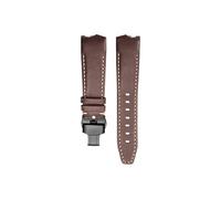 Srndsydak Bracelet de montre en cuir et métal intégré Compatible avec Hamilton Adventures h24555331 585731 80th anniversaire(Brown rice-black B)