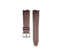 Srndsydak Bracelet de montre en cuir et métal intégré Compatible avec Hamilton Adventures h24555331 585731 80th anniversaire(Brown rice-silver A)