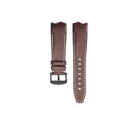 Srndsydak Bracelet de montre en cuir et métal intégré Compatible avec Hamilton Adventures h24555331 585731 80th anniversaire(Brown rice-black A)