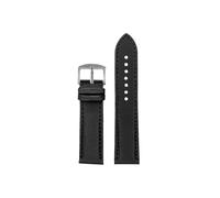 Srndsydak Bracelet de montre en cuir et nylon Compatible avec Longines Heritage L2.838/Tissot/Seiko/Casio/Omega 20/21/22/23/24mm(Black Black-steel pin buckle,20mm)
