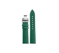Srndsydak Bracelet de montre en cuir et nylon Compatible avec Longines Heritage L2.838/Tissot/Seiko/Casio/Omega 20/21/22/23/24mm(Green green-steel Folding,24mm)