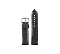 Srndsydak Bracelet de montre en cuir et nylon Compatible avec Longines Heritage L2.838/Tissot/Seiko/Casio/Omega 20/21/22/23/24mm(Black white-steel pin buckle,20mm)