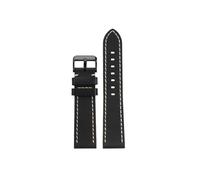 Srndsydak Bracelet de montre en cuir véritable souple for hommes, Compatible avec Tudor/Mido/TAG Heuer/Monaco/Tissot(Black White Black,Width 22mm)