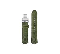Srndsydak Bracelet de montre en Nylon modifié for hommes, Compatible avec Tissot 1853 Super Player PRX série T137.410, 26-12mm(Army Green-silver Folding)