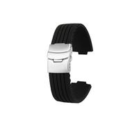 Srndsydak Bracelet de montre en Silicone, 24-12mm 22-11mm, Compatible avec ORIS AQUIS 7730 7740(Black-steel,24-12mm convex)
