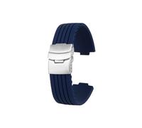 Srndsydak Bracelet de montre en Silicone, 24-12mm 22-11mm, Compatible avec ORIS AQUIS 7730 7740(Blue-steel,24-12mm convex)