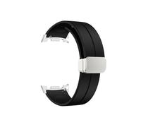 Srndsydak Bracelet de montre en silicone Compatible avec Samsung Galaxy Watch 8 40mm 44mm/8Classic 46mm/Ultra 47mm 2025(Silver black,For Galaxy Ultra 2025)