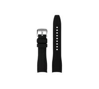 Srndsydak Bracelet de montre en Silicone souple à extrémité incurvée 22mm Compatible avec Mido New Multifort TV M049.526 M049(Black silver pin)