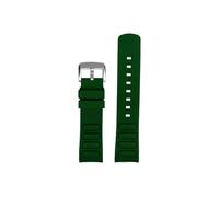 Srndsydak Bracelet de montre incurvé en caoutchouc for hommes, 22mm, Compatible avec Mido New Multifort TV M049.526(Green silver pin buckle)
