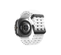 Srndsydak Bracelet de sport bicolore en Silicone, Compatible avec Samsung Galaxy Watch Ultra 47mm, Durable et confortable(White)