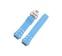Srndsydak Bracelet en caoutchouc fluoroélastomère souple,boucle déployante en titane,Compatible avec Richard Miller RM67-01 RM67-02(Sky blue Rose gold,For RM-67-02)