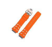 Srndsydak Bracelet en caoutchouc fluoroélastomère souple,boucle déployante en titane,Compatible avec Richard Miller RM67-01 RM67-02(Orange Rose gold,For RM-67-01)