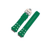 Srndsydak Bracelet en caoutchouc fluoroélastomère souple,boucle déployante en titane,Compatible avec Richard Miller RM67-01 RM67-02(Green Rose gold,For RM-67-02)