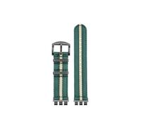 Srndsydak Bracelet en Nylon étanche avec adaptateur en métal et acier modifié 21mm Compatible avec Swatch YVS400/420/451/454(Green yellow black)