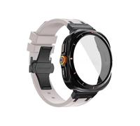 Srndsydak Bracelet et étui en silicone Compatible avec Samsung Galaxy Watch 7 6 44mm 40mm avec boucle papillon(Black starlight,For Galaxy Watch 6 40mm)