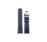 Srndsydak Compatible avec Citizen AT8020-54L/ 8020-03L/ JY8078 Bracelet de montre en cuir véritable à extrémité incurvée 22mm 23mm(Blue yellow-silver Folding,23mm)