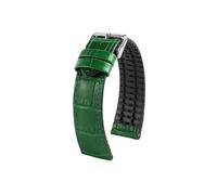 Srndsydak Compatible avec Tudor Bronze, petite fleur rouge, bouclier noir,cuir caoutchouc bracelet de montre 20mm 22mm(Green-steel pin buckle,22mm)