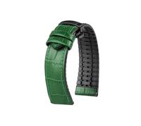 Srndsydak Compatible avec Tudor Bronze, petite fleur rouge, bouclier noir,cuir caoutchouc bracelet de montre 20mm 22mm(Green-Black Folding,20mm)