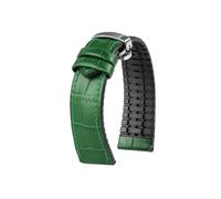 Srndsydak Compatible avec Tudor Bronze, petite fleur rouge, bouclier noir,cuir caoutchouc bracelet de montre 20mm 22mm(Green-steel folding,22mm)