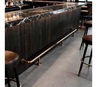 SRNSAEB Barre de Pied pour Bar Kit de Repose-Pieds en Acier Inoxydable, Or, Noir, Argent, kit Complet de Garde-Corps de Repose-Pieds inférieur et de Tubes circulaires, matériel(Gold,180cm/5.9ft)