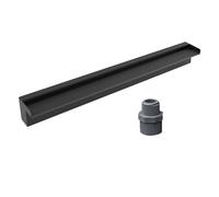 SRNSAEB Déversoir Cascade Boîte de Cascade d'étang de Koi Noir Or Argent avec connecteur et Filtre en Coton, déversoir d'eau de 30 60 120 180 210 CM de Long en Acier Inoxydable(Black,84in/213.4cm)