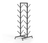 SRNSAEB Porte Ski 4 5 6 7 Tier Skateboard Ski Rack Floor Stand, Outdoor Indoor Ski and Snowboard Storage Racks, Ski Shop Shed Garage Organization Snow Ski Display Holder(Black,6 - Tier)