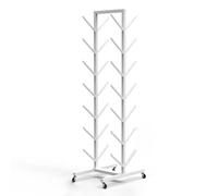 SRNSAEB Porte Ski 4 5 6 7 Tier Skateboard Ski Rack Floor Stand, Outdoor Indoor Ski and Snowboard Storage Racks, Ski Shop Shed Garage Organization Snow Ski Display Holder(White,7 - Tier)