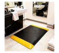 SRNSAEB Tapis Antifatigue Tapis de Sol ergonomiques commerciaux pour se Tenir Debout au Travail, Tapis de Sol Confortable avec Bordure Jaune/Plaque de Diamant, Anti-Fatigue(60x130x3cm/24x52x(1 1/5)")