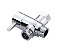 SROUPSUTKK Adaptateur en T chromé for robinet inverseur 3 voies ABS for pommeau de douche, vanne distribution d'eau à trois G1/2 po Valve angulaire pour bain.