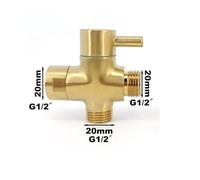SROUPSUTKK Adaptateur en T for robinet d'eau, 3 voies, vanne de dérivation acier inoxydable plaqué or, séparateur laiton, pommeau douche, té K5 Valve angulaire pour bain.(G1 2)