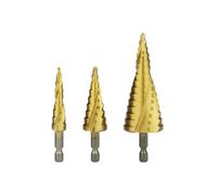 SROUPSUTKK Foret étagé conique en titane for métal, bois, outils électriques for grande vitesse (3-12, 4-12, 4-20, 4-32 mm) foret(Step Drill Spiral 3)