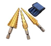 SROUPSUTKK Foret étagé HSS 3-12/4-12/4-20/4-32 mm, tige hexagonale plaquée titane, rainure droite, foret pagode, ensemble d'accessoires for outils de perçage foret(3-12 4-12 4-20 bag)