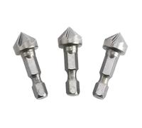SROUPSUTKK Foret for six cannelures, biseauté for 90 degrés, chanfrein encastré, fraise hexagonale, ébavurage 1/4 foret(3 PCS)