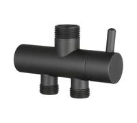 SROUPSUTKK Inverseur de douche rond compact en cuivre chromé, inverseur à deux fonctions, décoration salle bain contemporaine Valve angulaire pour bain.(Noir)
