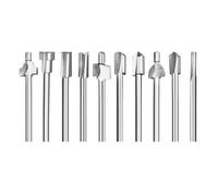 SROUPSUTKK Lot De 10 Fraises For Bois HSS For Outils Rotatifs for Dremel, Tige 3 Mm, 1/8", For Menuiserie, Bricolage foret(Silver)