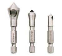SROUPSUTKK Lot de 3 forets for fraiser for 90 degrés, d'ébavurage, for tarauder, outils manuels for bois, métal souple, plastique, chanfrein foret