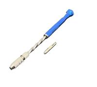 SROUPSUTKK Mini-perceuse manuelle semi-automatique en aluminium, mandrin hélicoïdal manuel, forets hélicoïdaux de 0,2 for 3 mm, outils perforation manuels foret(Blue -28Pcs)