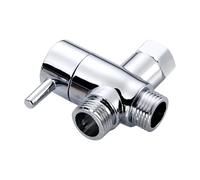 SROUPSUTKK Robinet inverseur de douche à trois voies, vanne distribution d'eau G1/2 po, adaptateur en T ABS chromé Valve angulaire pour bain.