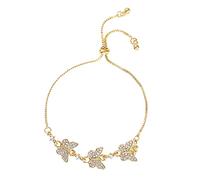 Srpd59k1 Bracelet papillon plaqué or coloré avec cristaux de zirconium pour femme