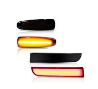 SRQORT Clignotant Feu Position Latéral Ambre Pour Mitsubishi Pour Lancer Pour Evo X Pour Outlander Réflecteur Pare-chocs Rouge Queue/frein Dynamique Rétroviseur Extérieur(4PCS Smoked Lens)